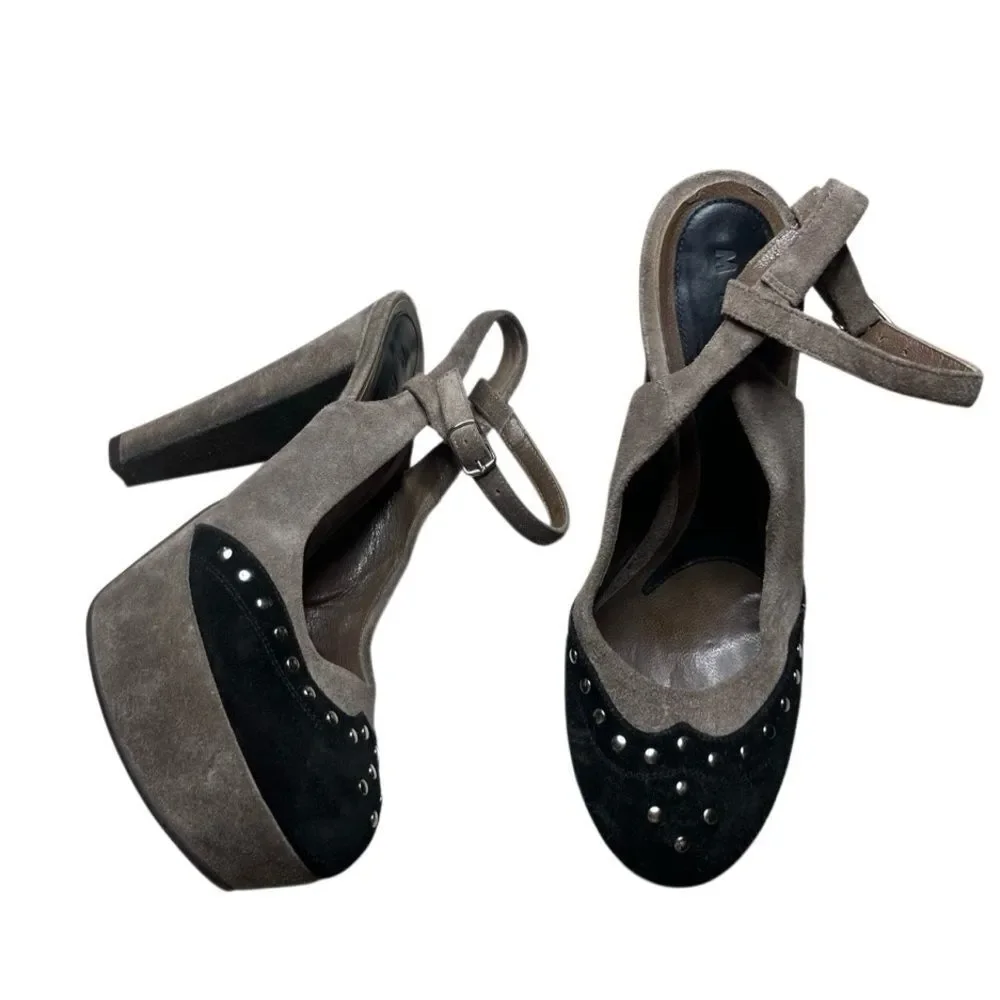 Marni Elegant Gray Platform Heels Size 8